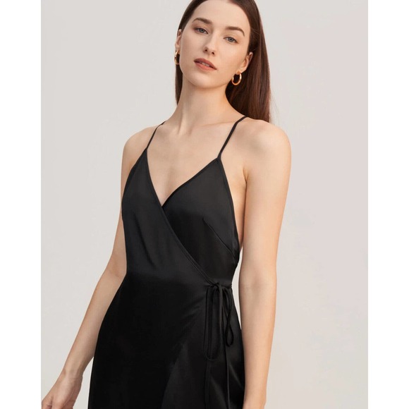 NWT LilySilk Perfect Party Ready Silk Slip Dress Black Lily Silk XS 0 2 H14176 - Picture 4 of 16